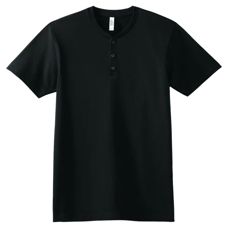 T-Shirt Black / S American Apparel Henley Tee