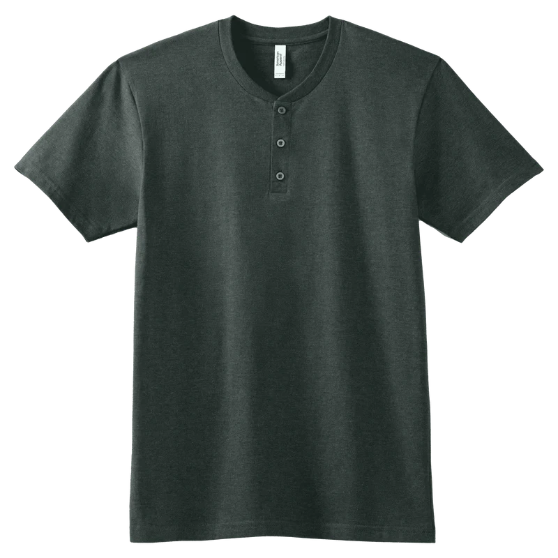 T-Shirt Charcoal Heather / S American Apparel Henley Tee