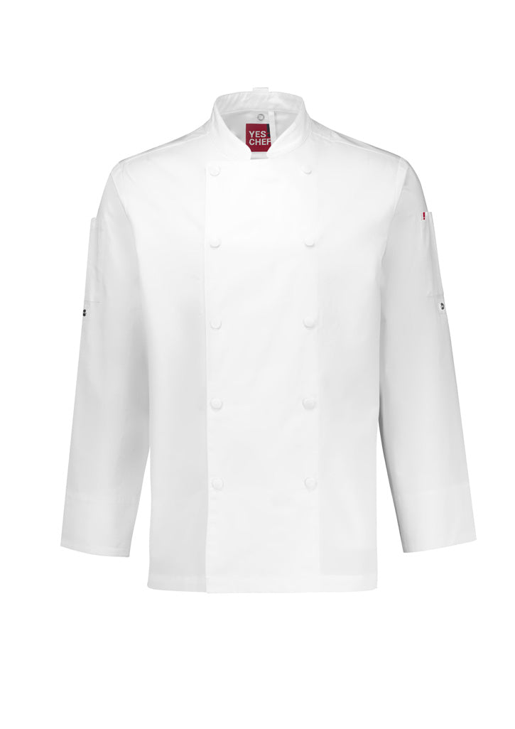 White / L Mens Gusto L/S Chef Jacket