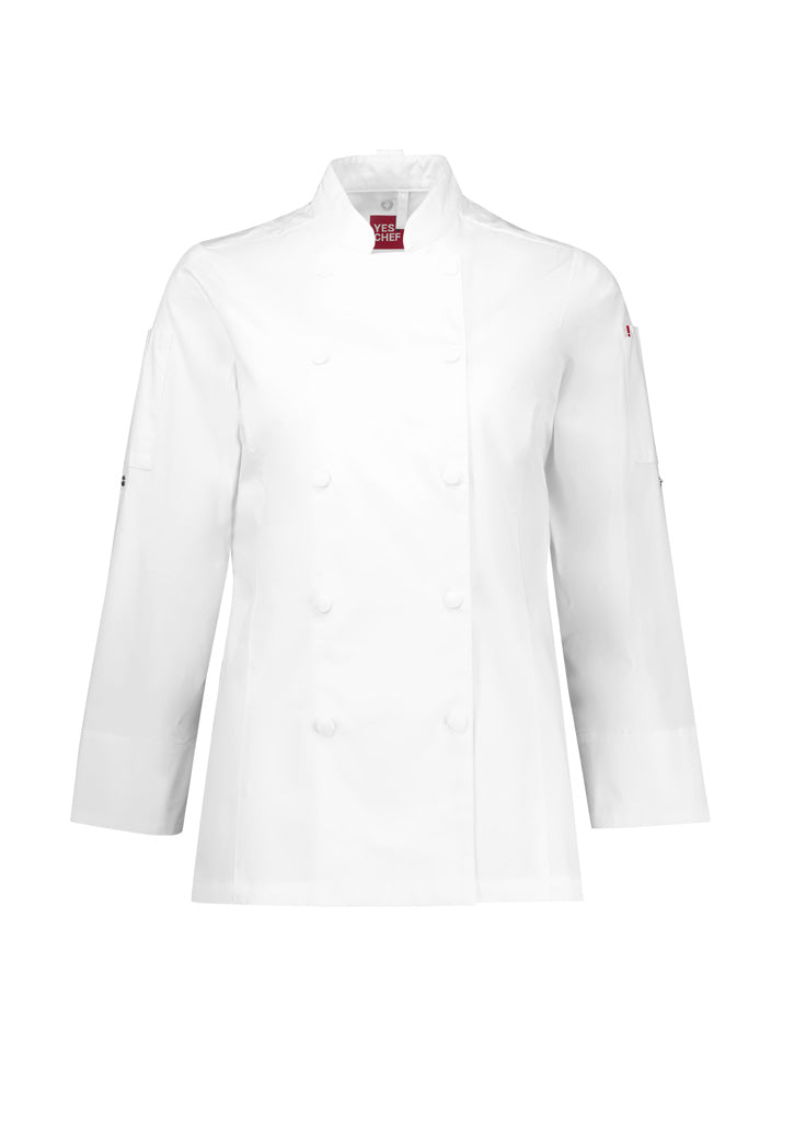 White / L Womens Gusto L/S Chef Jacket