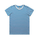 Load image into Gallery viewer, Tee Natural / Mid Blue / XS Women's Maple Stripe Tee
