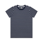 Load image into Gallery viewer, Tee Navy / White / XS Women's Maple Stripe Tee
