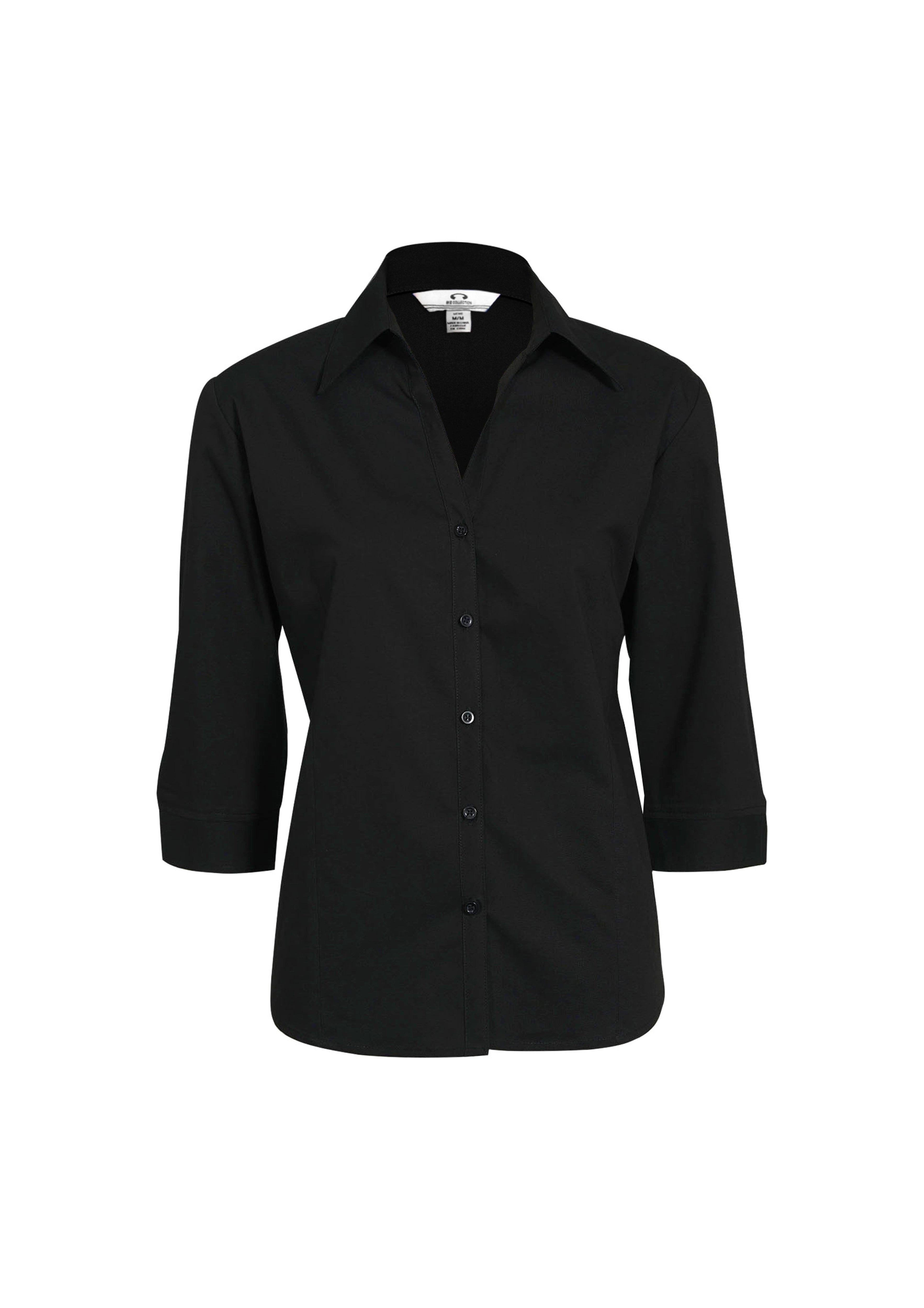Black / 6 Ladies Metro 3/4 Sleeve Shirt