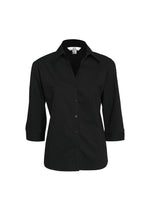 Load image into Gallery viewer, Black / 6 Ladies Metro 3/4 Sleeve Shirt
