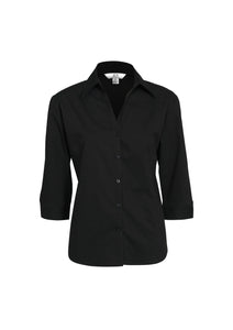 Black / 6 Ladies Metro 3/4 Sleeve Shirt