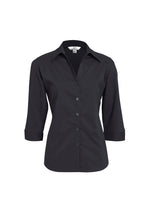 Load image into Gallery viewer, Charcoal / 6 Ladies Metro 3/4 Sleeve Shirt
