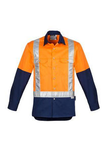 Men's Hi Vis Spliced Industrial Shirt - Shoulder Taped