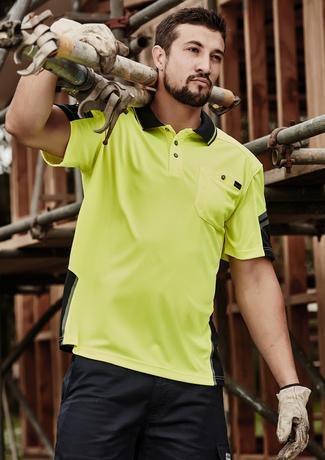 Mens Reinforced Hi Vis Squad S/S Polo