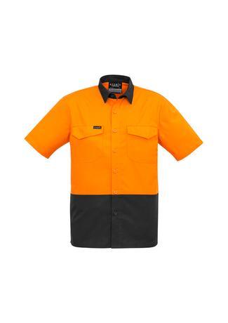 Mens Rugged Cooling Hi Vis Spliced S/S Shirt