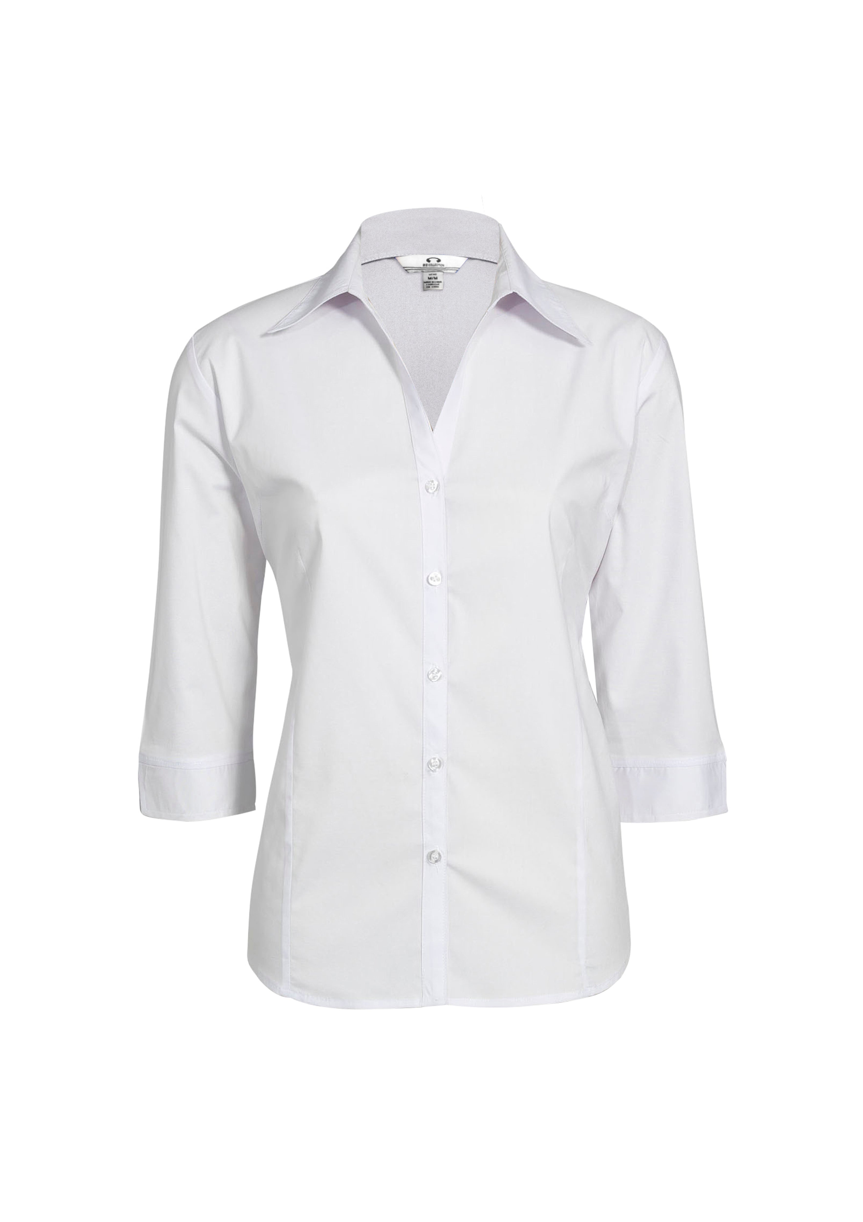 White / 6 Ladies Metro 3/4 Sleeve Shirt