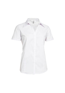 White / 6 Ladies Metro Short Sleeve Shirt