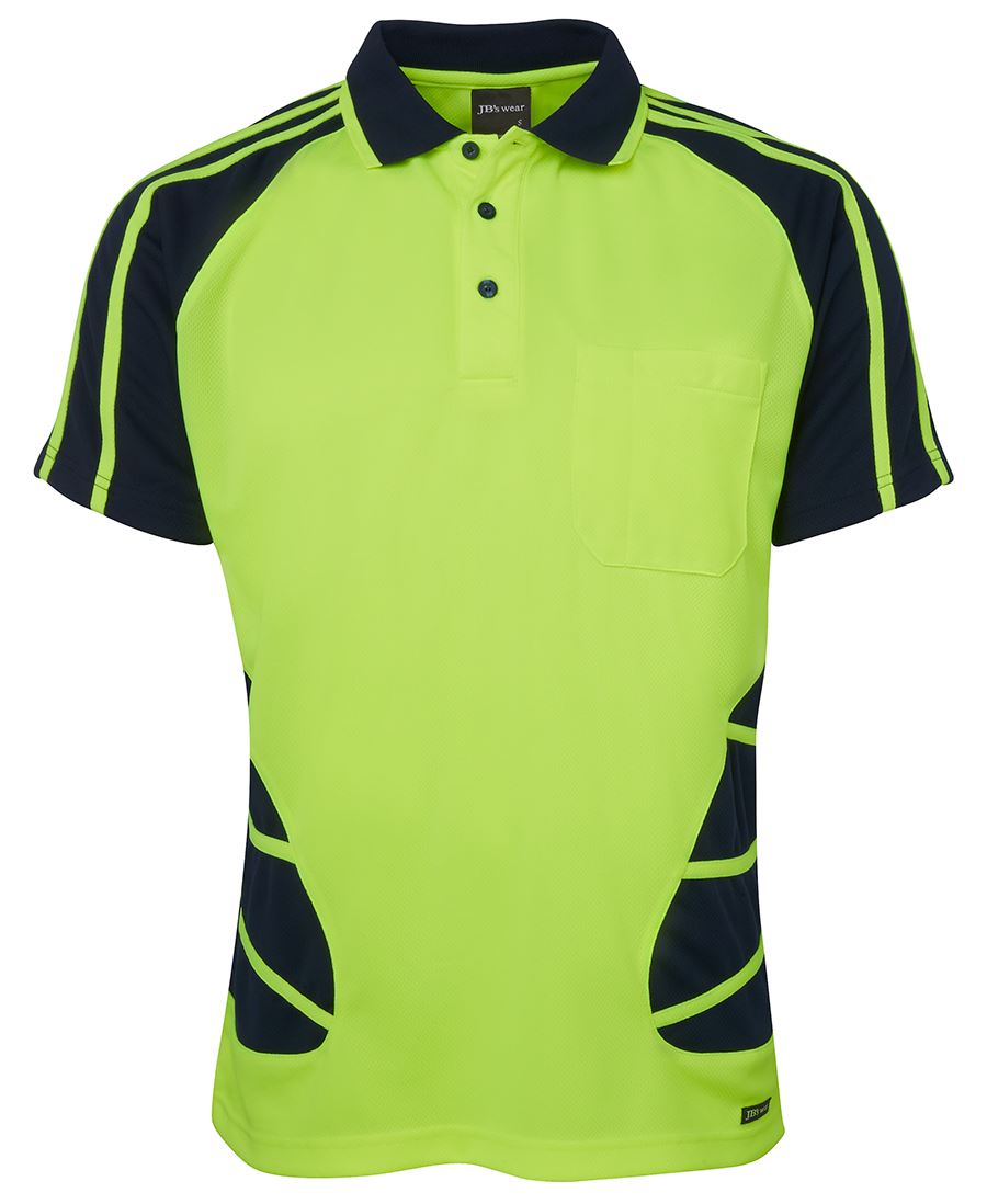 High Vis Lime/Black / S HI VIS Spider Polo