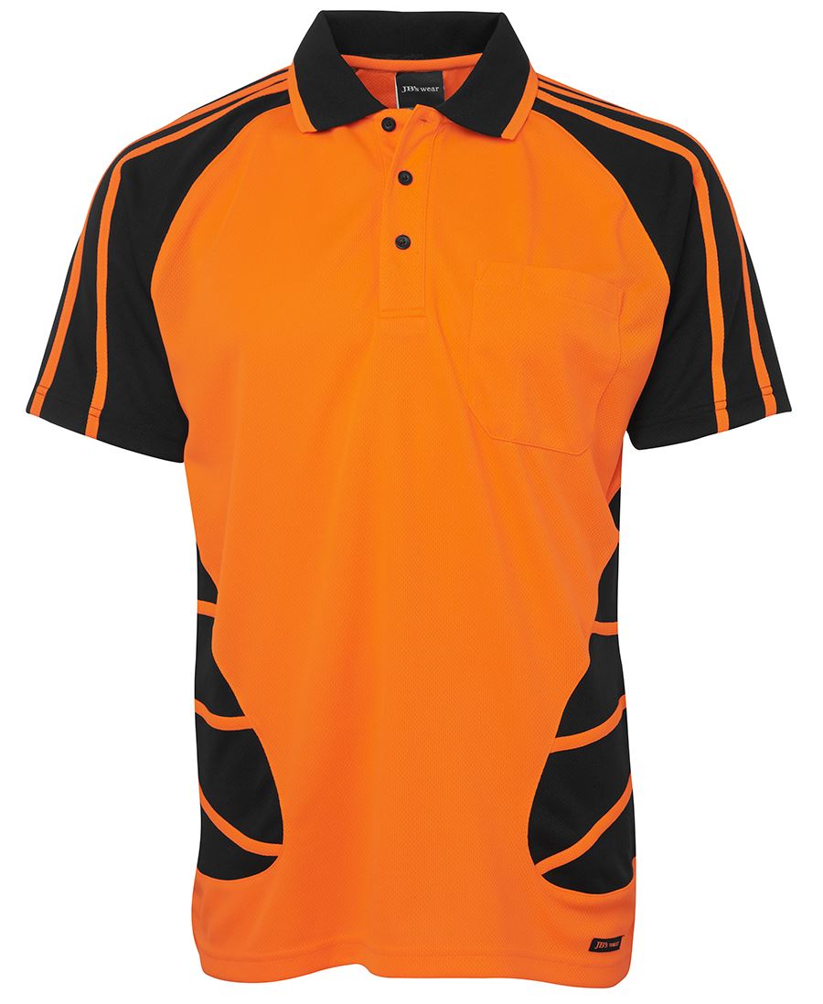 High Vis Orange/Black / S HI VIS Spider Polo