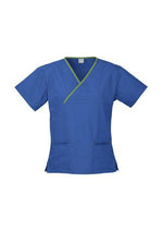 Load image into Gallery viewer, Women&#39;s Contrast Crossover Scrubs Top - WORKWEAR - UNIFORMS - NZ
