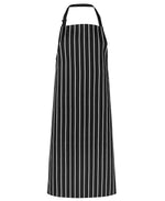 Load image into Gallery viewer, Apron Black/White Striped Bib Apron - Without Pocket
