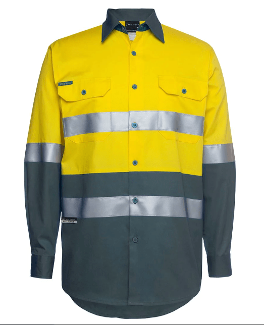 High Vis Yellow/Green Hi Vis L/S (D+N) 150G Work Shirt