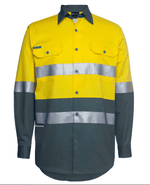 Load image into Gallery viewer, High Vis Yellow/Green Hi Vis L/S (D+N) 150G Work Shirt
