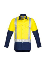 Load image into Gallery viewer, Men&#39;s Hi Vis Spliced Industrial Shirt - Shoulder Taped - WORKWEAR - UNIFORMS - NZ

