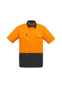 Mens Rugged Cooling Hi Vis Spliced S/S Shirt - WORKWEAR - UNIFORMS - NZ