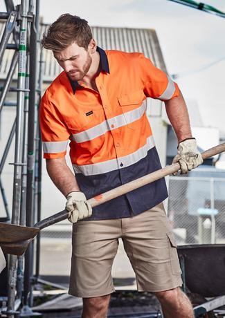 Mens Rugged Cooling Taped Hi Vis Spliced S/S Shirt - WORKWEAR - UNIFORMS - NZ