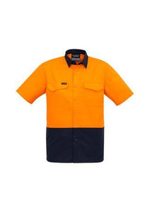 Mens Rugged Cooling Hi Vis Spliced S/S Shirt - WORKWEAR - UNIFORMS - NZ