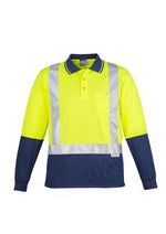 Load image into Gallery viewer, Mens Hi Vis Spliced Polo - Long Sleeve Shoulder Taped - WORKWEAR - UNIFORMS - NZ
